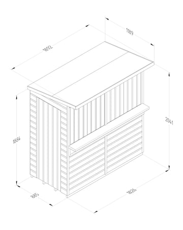 Forest Pressure Treated Shiplap 6x3 Pent Garden Bar (Home Delivery)