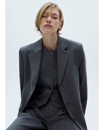 Mango Tauro Pinstripe Vest