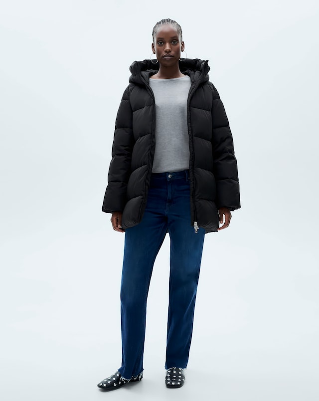 Mango Quilted Hooded Anorak Puffer Jacket