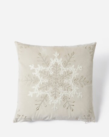 Embroidered Snowflake Velvet Cushion