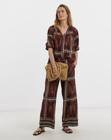 Collarless Button Through Blouse