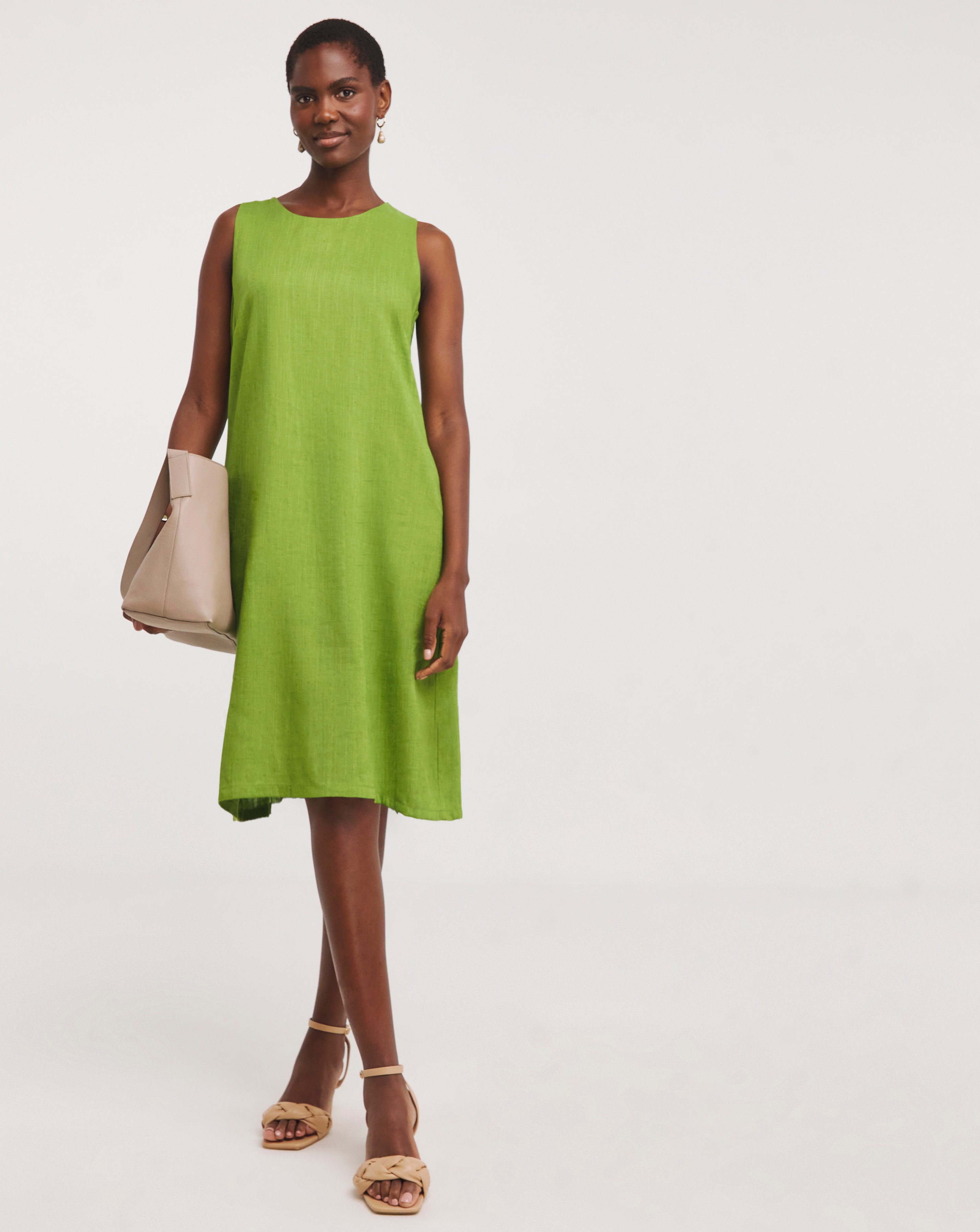 Linen Sleeveless Shift Dress JD Williams