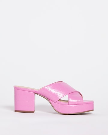 Hot Pink Crossover Vamp Platform Mule E Fit