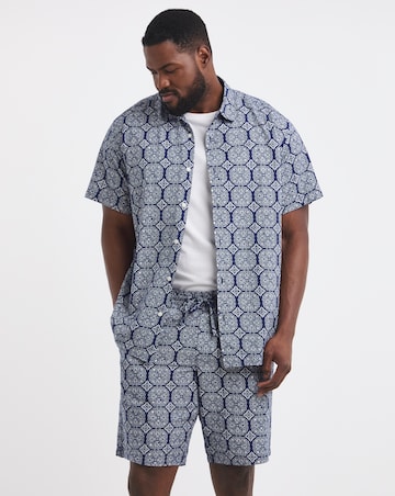 Jack Jones Seersucker Shirt & Short Set - Ocean