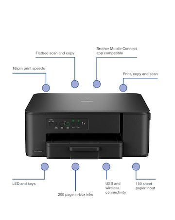 Brother DCPJ1260WZU1 Compact All-in-One Wireless Inkjet Printer