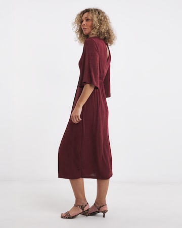 Slinky Twist Front Midi Dress