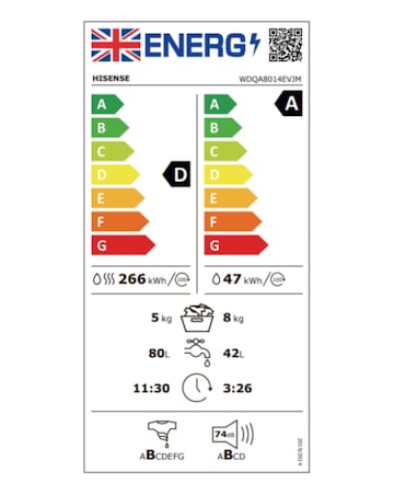 Hisense WDQA8014EVJM 8kg/5kg Washer Dryer