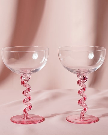 Raspberry Blossom Pair Of Coupes With Wiggle Stems In A Giftbox