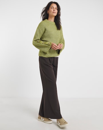 Re-luxe Green Button Sleeve Jumper