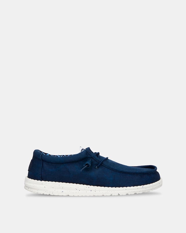 HEYDUDE Wally Stretch Canvas Shoes - Navy
