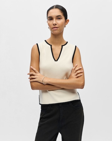 OBJECT Sleeve V-neck Knit Top