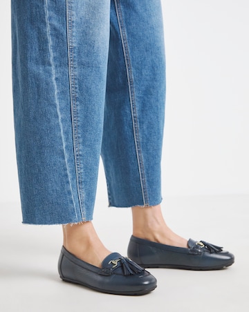 Heavenly Soles Prague Leather Driving Moccasins - Extra Wide Fit (EEE)