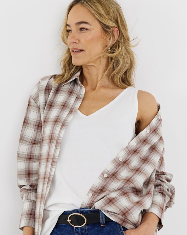 White V-Neck Vest