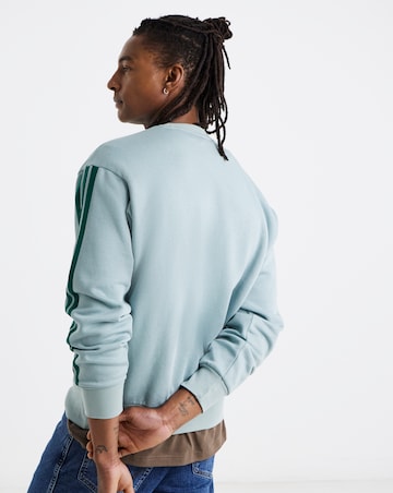 adidas 3 Stripes Fleece Crew Neck Sweatshirt