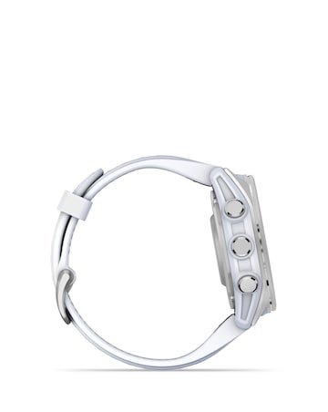 Garmin Fenix 8 43mm Amoled Smart Watch - Silver with Whitestone Silicone Band