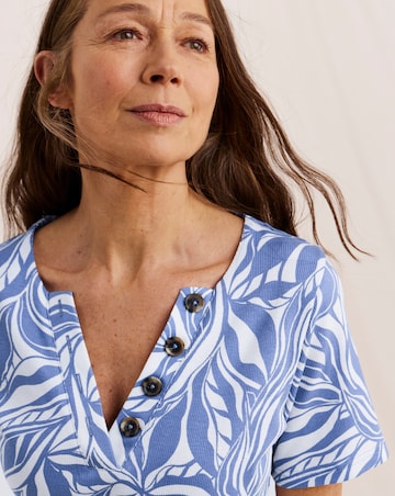 Julipa Printed Cotton Henley Top