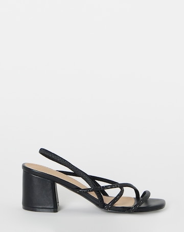 Canberra Strappy Diamante Low Block Heels - Extra Wide Fit (EEE)
