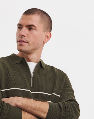 Stripe Slouch Knitted Polo