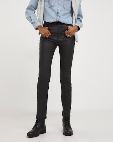 Black Coated Slim Leg Jeans