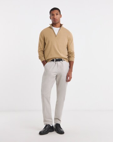 Cotton 1/4 Zip Funnel Knit Top