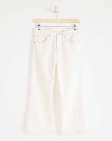 Anise Lily Ecru Undyded Crop Flare Jeans