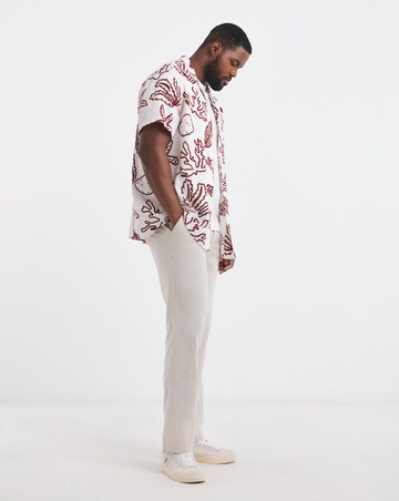 Jack & Jones Luke Textured Pattern Shirt - White/Red