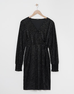 Velvet Glitter Wrap Dress