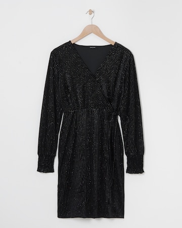 Velvet Glitter Wrap Dress