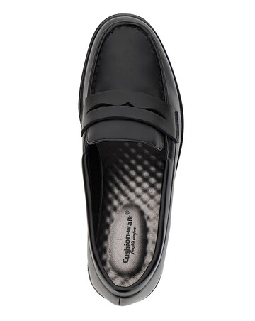 Cushion Walk Black Low Wedge Loafers -Extra Wide Fit (EEE)