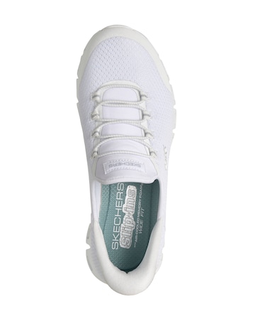 Skechers White Glide-Step Pursuit Slip In Trainers - Standard Fit (D)
