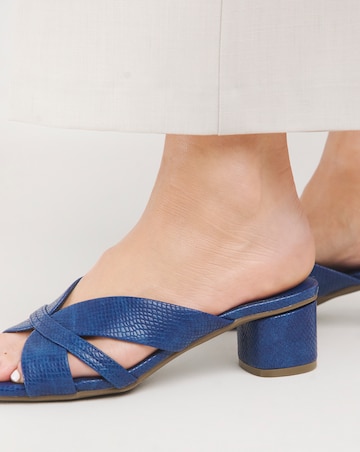 Frances Cut Out Mule Block Heeled Sandals - Extra Wide Fit (EEE)