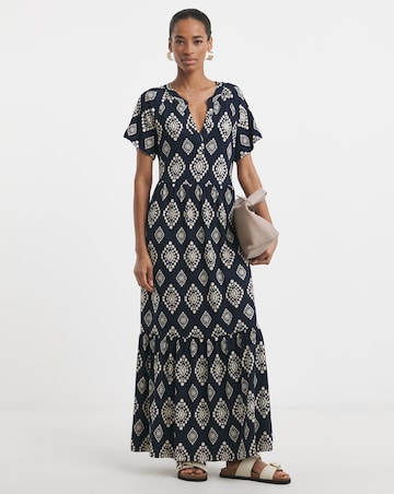 Notch Neck Maxi Dress