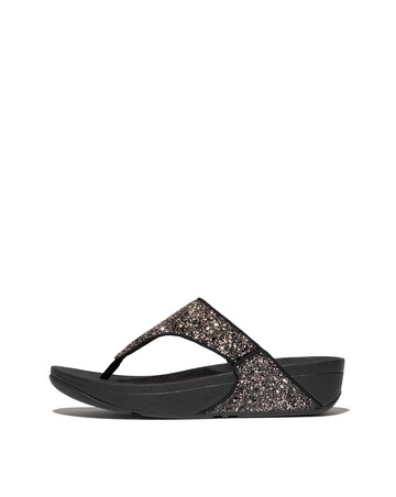 Fit Flop Black Multi Lulu Glitter Toe-Post Sandals -Standard Fit (D)