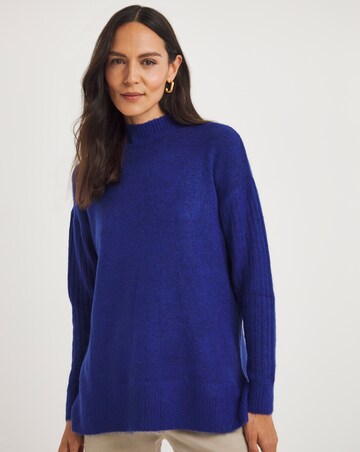 Ultraviolet Ribbed Side Split Tunic