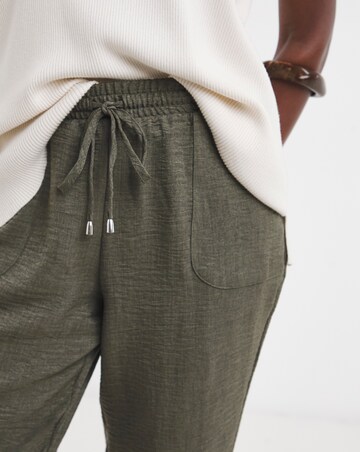 Khaki Textured Tapered Trouser