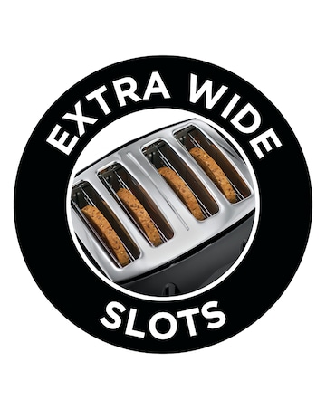 Russell Hobbs 26071 Textured Honeycomb Black 4 Slice Toaster