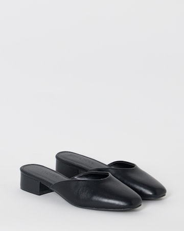 Lisa Low Block Heel Mules - Wide Fit (E)