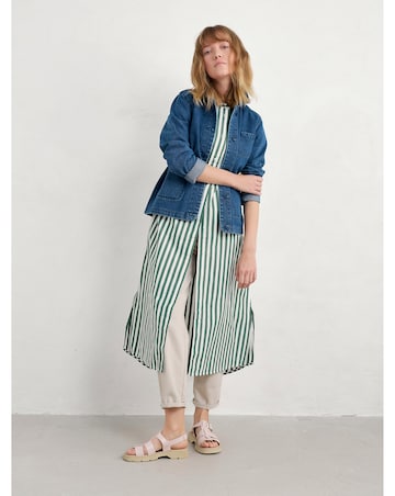 Seasalt Cornwall Harbour Movement Dress Mini Scallion Dark Forage