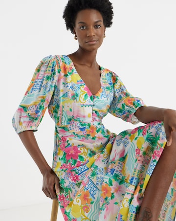 Printed Linen Tea Dress