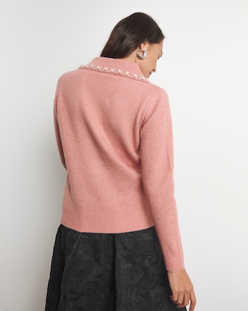 Joanna Hope Embellished Collar Knit Jumper