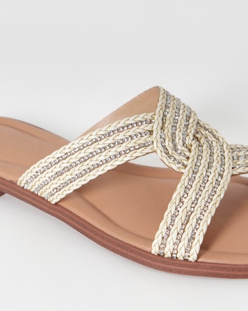 Dulce Woven Shimmer Twist Flat Sandals - Wide Fit (E)