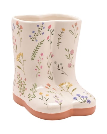 The Cottage Garden Ceramic Floral Wellies Vase
