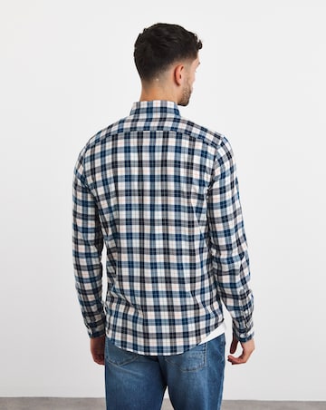 Original Penguin White And Blue Check Long Sleeve Shirt