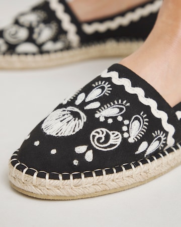 Simply Be Jenner Embroidered Espadrille Shoes - Extra Wide Fit (EEE)