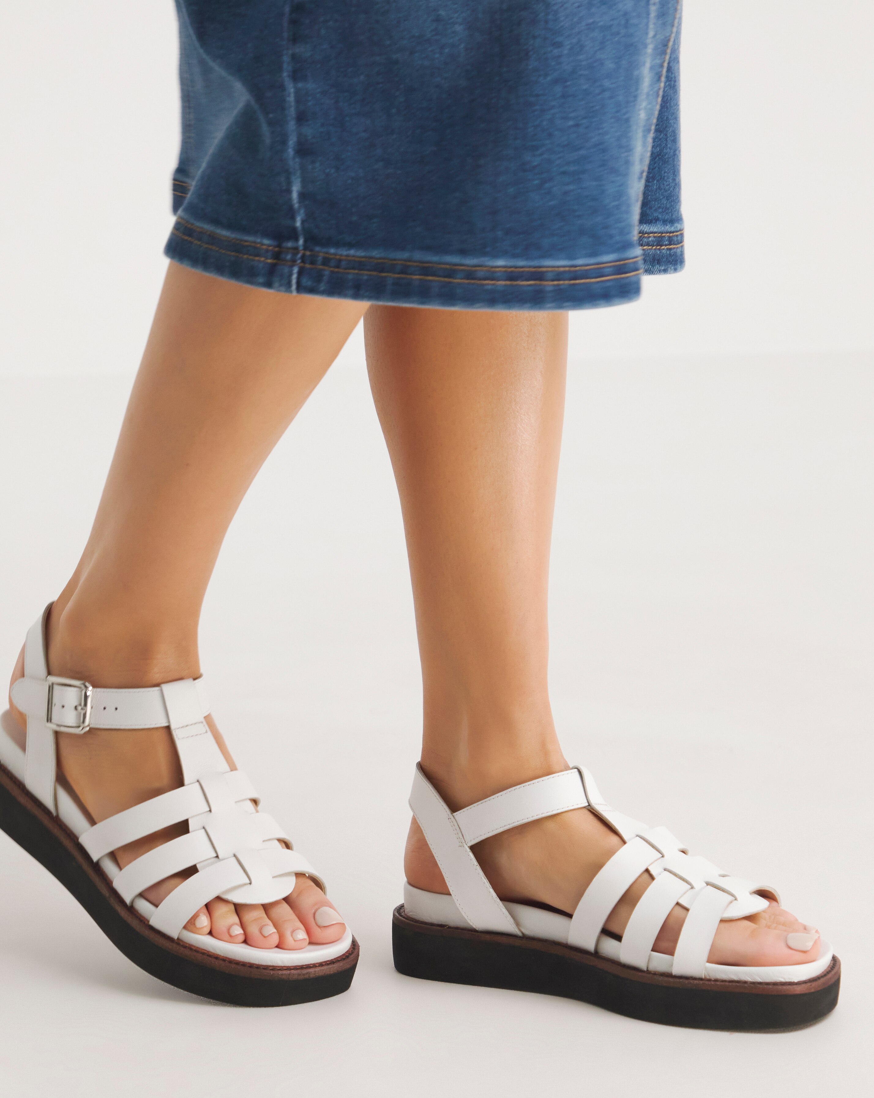 Adelaide Leather Fisherman Chunky Sandals - Wide Fit (E)