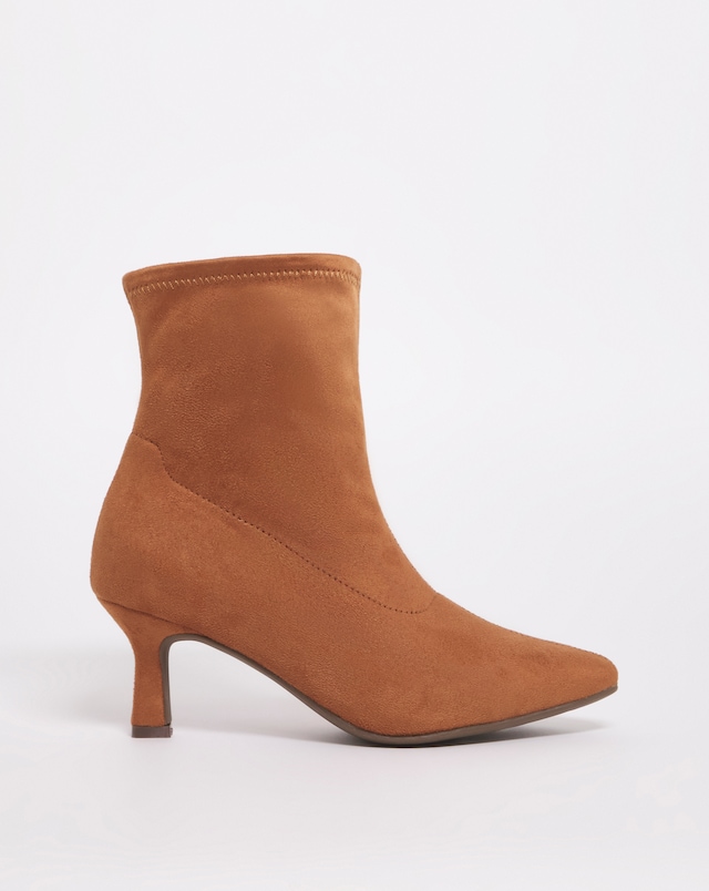 Ally Kitten Heel Sock Boot - Wide Fit (E)