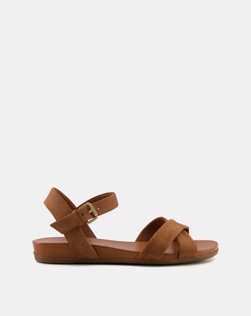 Dune London Cross Strap Comfort Nubuck Sandals Wide Fit