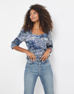 Sweetheart Neck Crinkle Top - Image