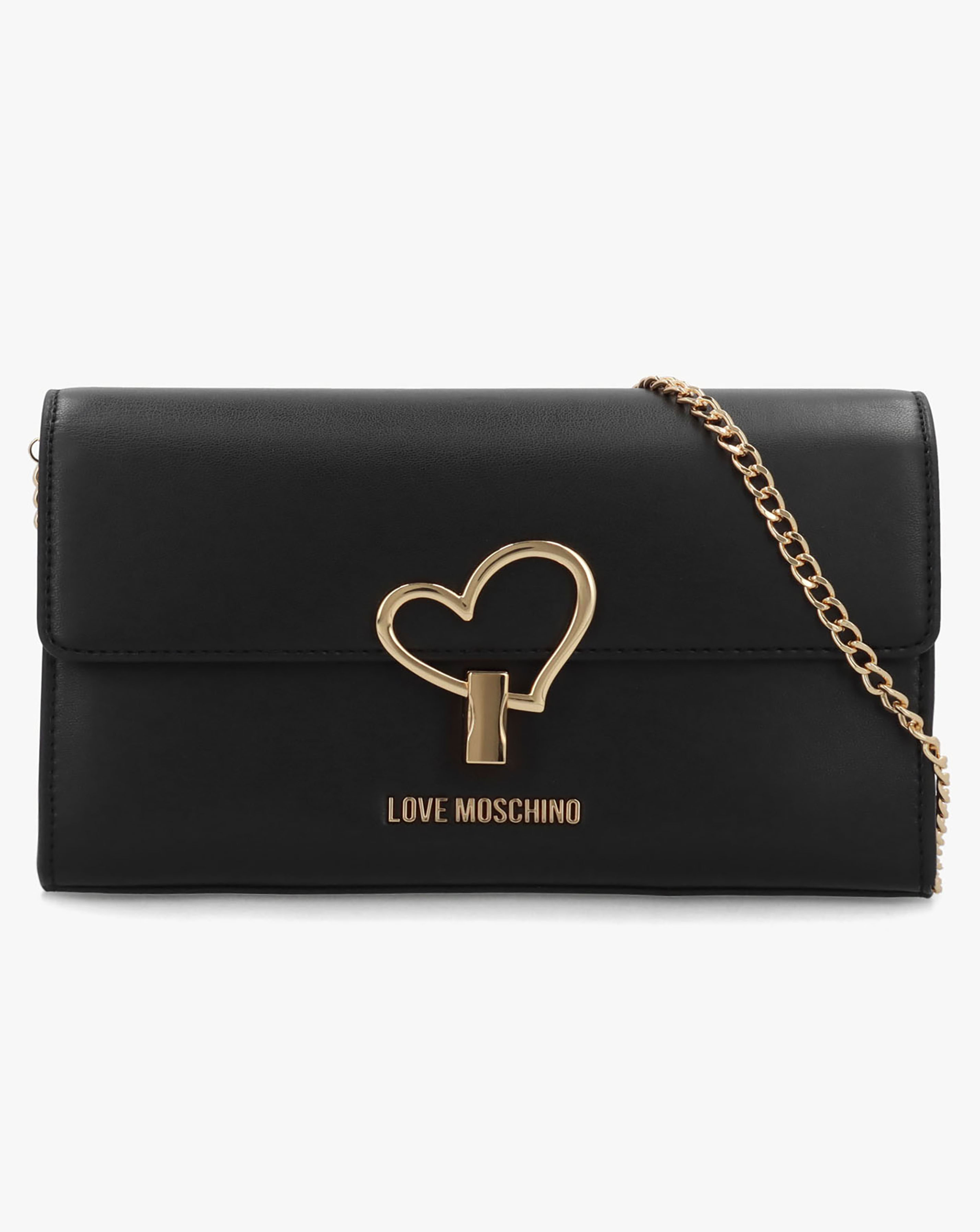 Love Moschino Big Love Chain Black Shoulder Bag | JD Williams
