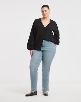 Simply Be Light Wash 24/7 Boyfriend Jeans